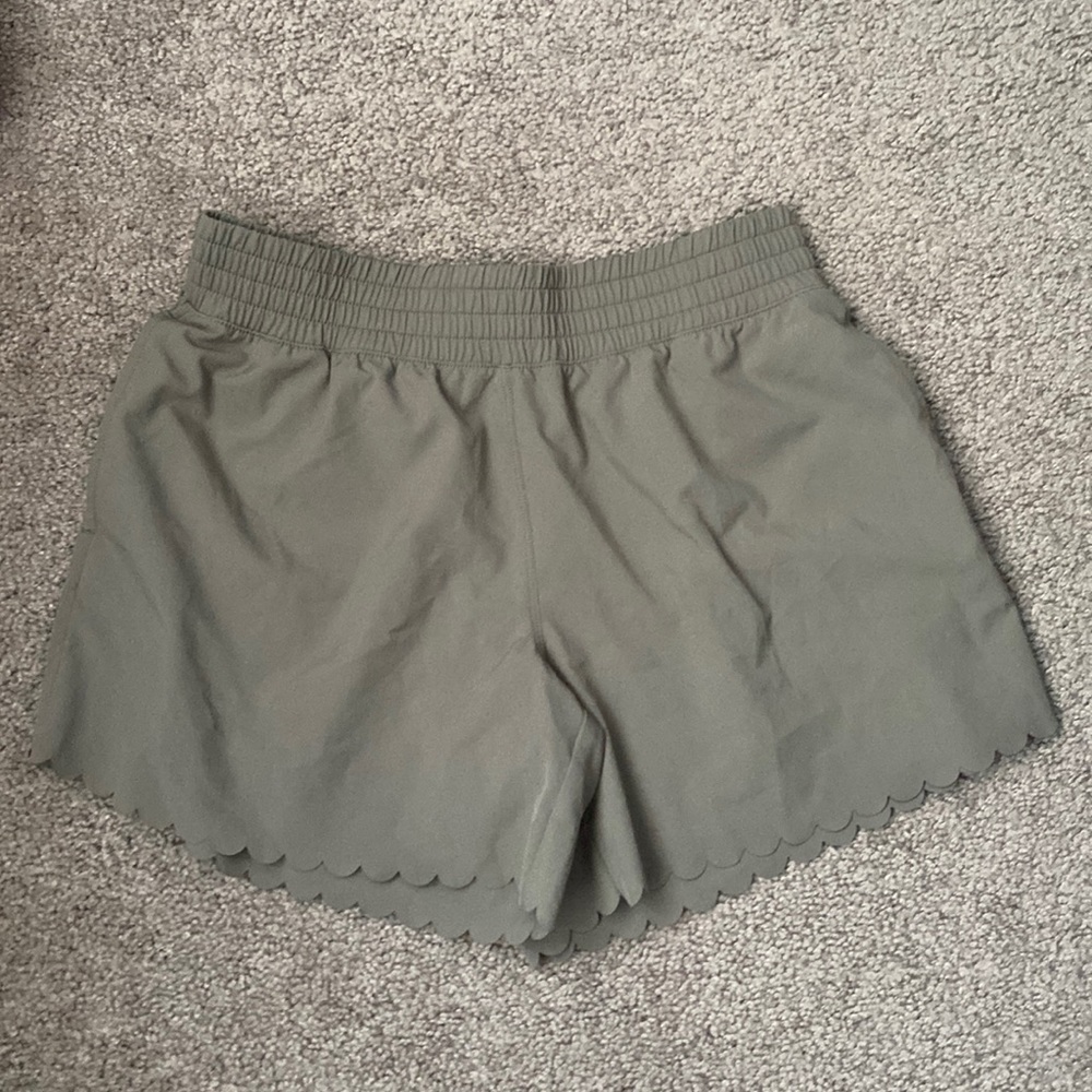 Scallop Hem Athletic Shorts